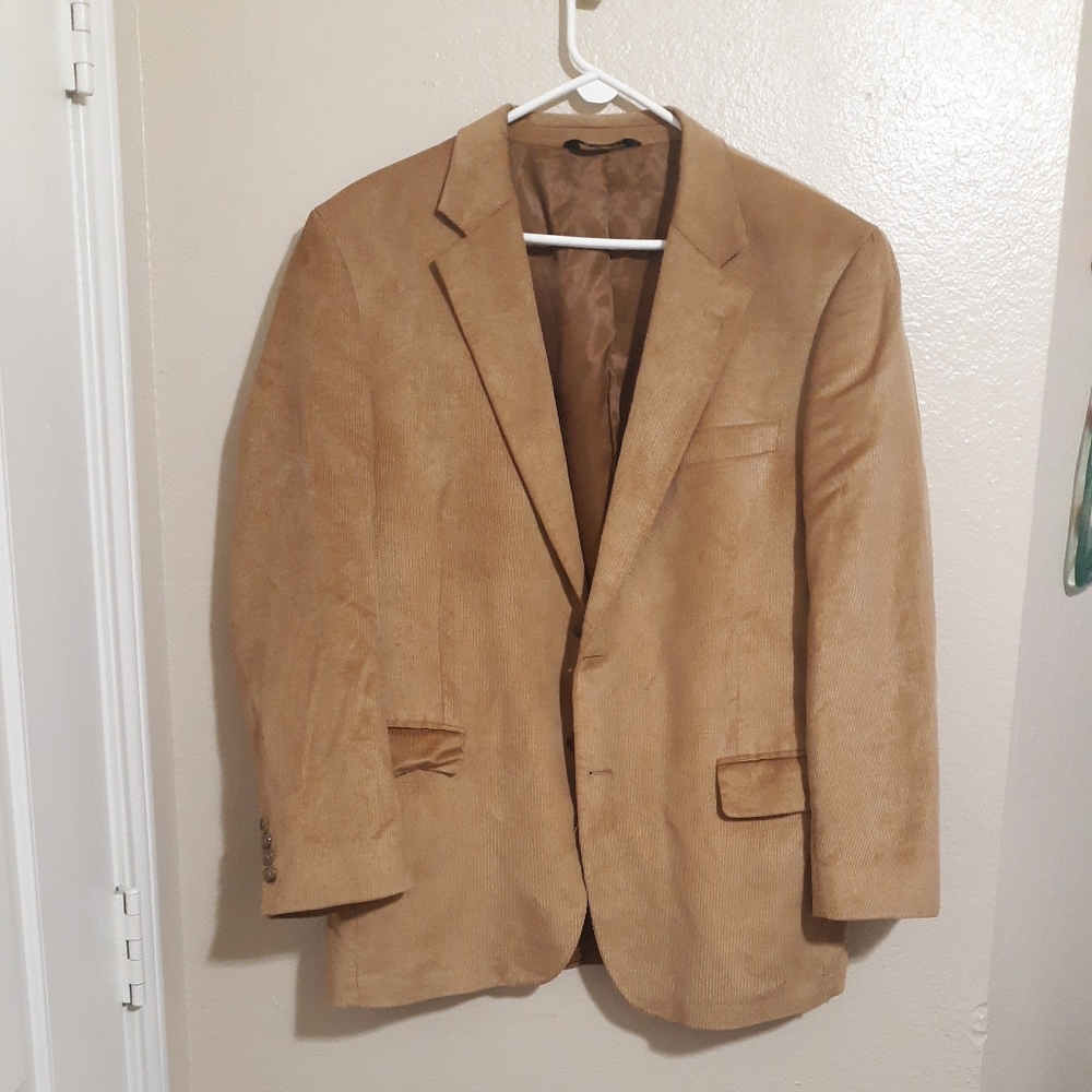 Jos A Bank Sz 43R Tan Corduroy Sport Blazer